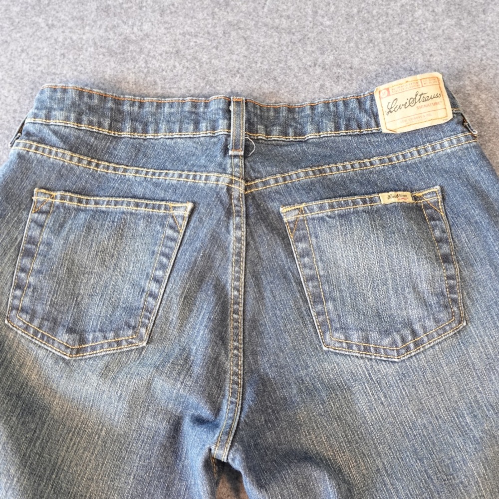 Levi Strauss Signature Stretch Low Rise Bootcut Jeans Medium Wash Blue Misses 8M - Picture 5 of 11